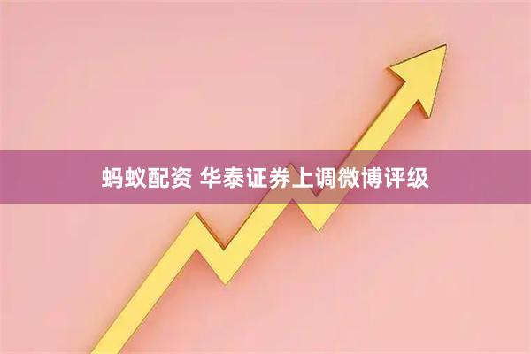 蚂蚁配资 华泰证券上调微博评级