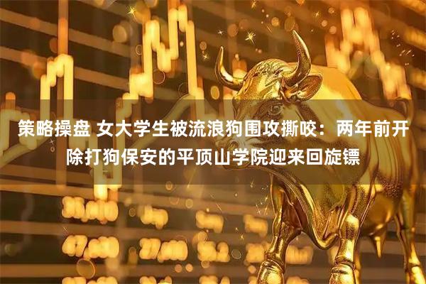 策略操盘 女大学生被流浪狗围攻撕咬：两年前开除打狗保安的平顶山学院迎来回旋镖